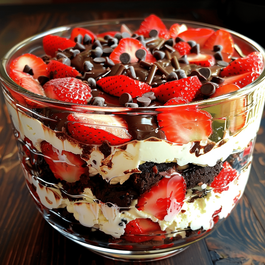 Strawberry Chocolate Brownie Trifle