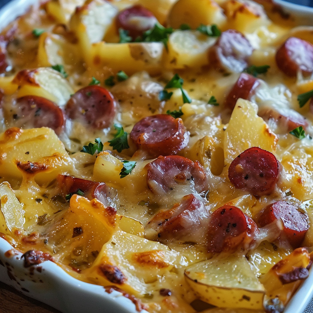 Cheese Potato And Smoked Sausage Casserole