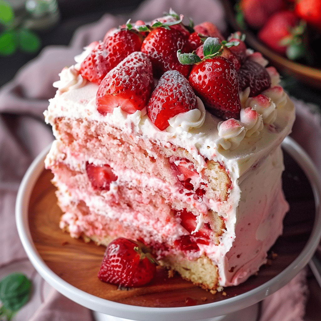 Best Strawberry Cake Ever