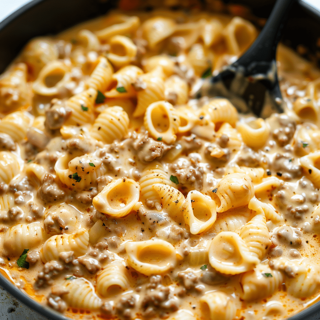 Creamy Beef and Shells