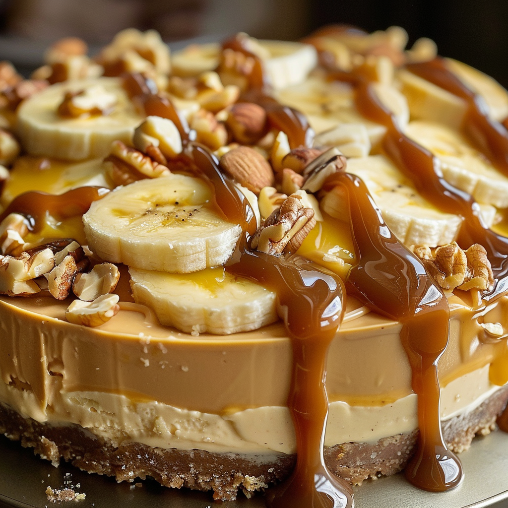 Banana Caramel Nut Cheesecake