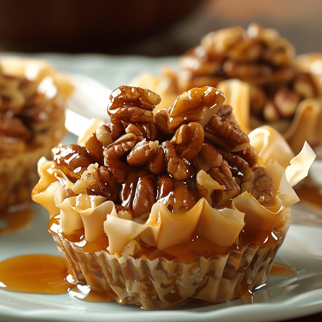 Pecan Caramel Baklava Cups