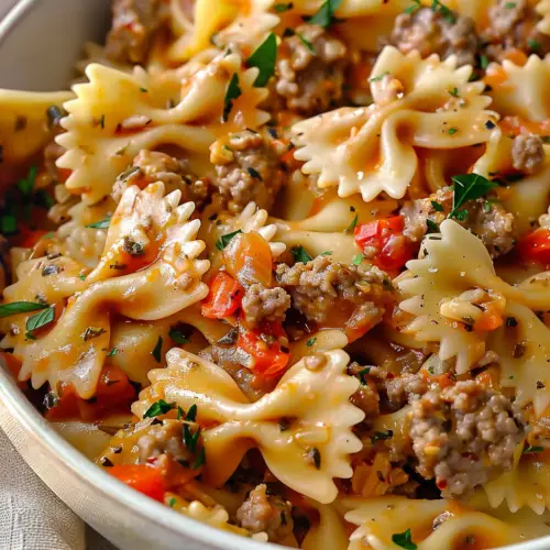 Italian Sausage Bow Tie Pasta