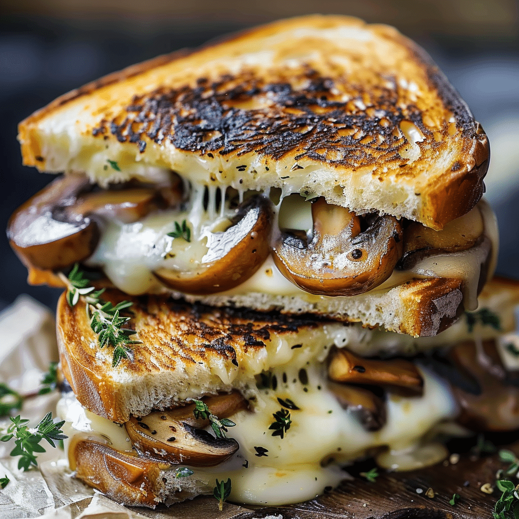 Garlic Mushroom Grilled Cheese