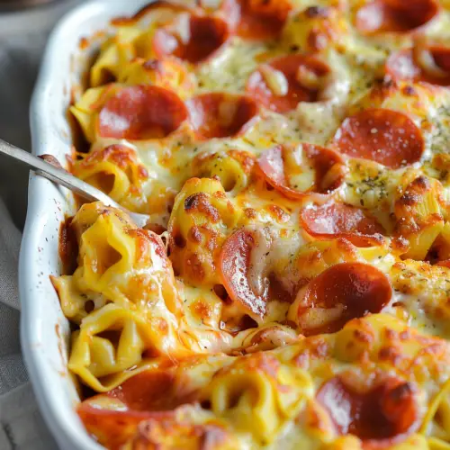 Cheese Tortellini Pepperoni Pizza Casserole 6084