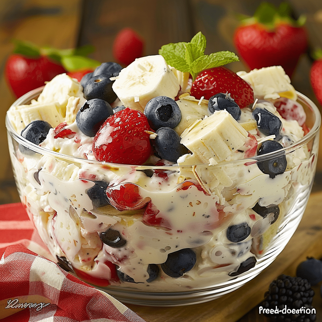 Red White And Blue Cheesecake Salad