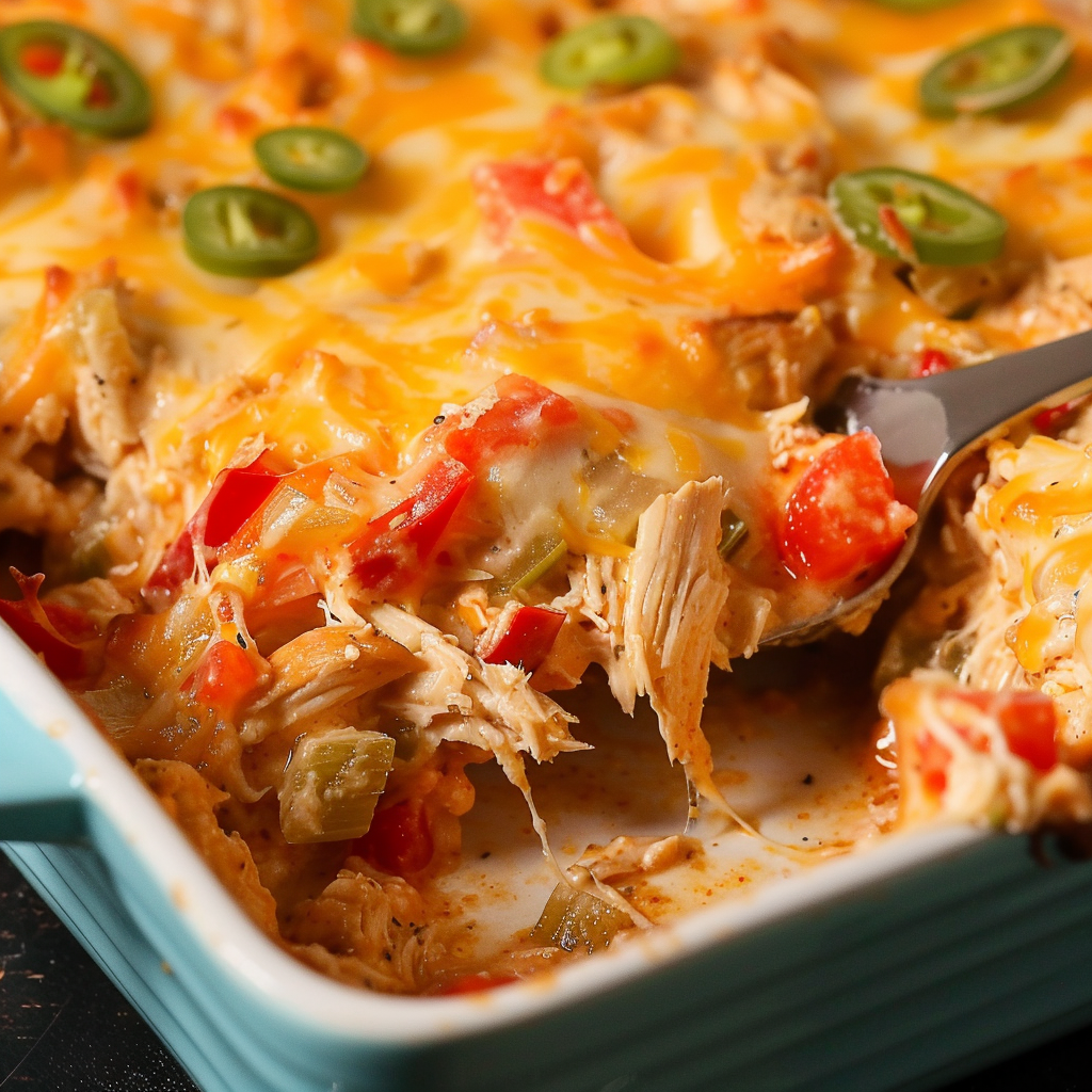 Cheesy Chicken Fajita Casserole