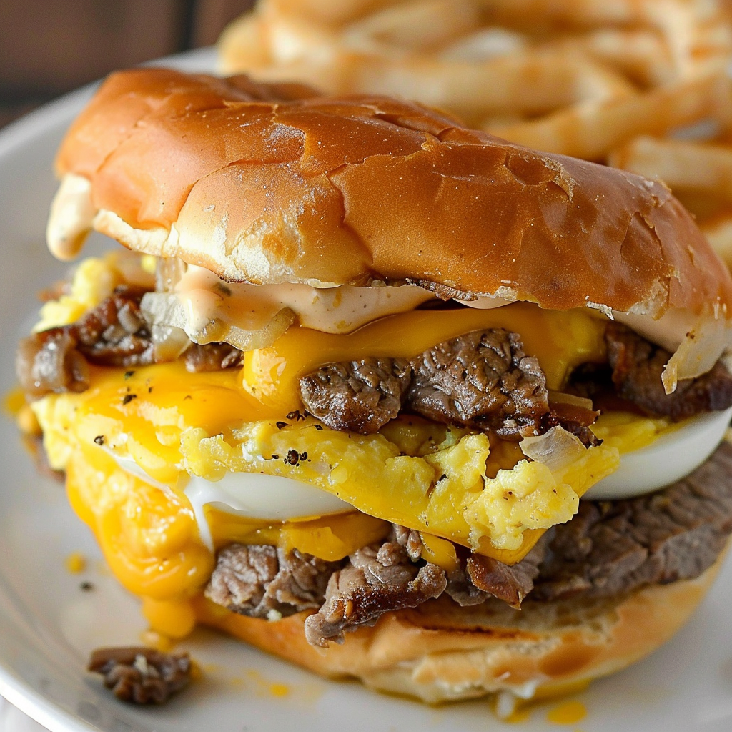 Copycat Mcdonald S Steak Egg And Cheese Bagel