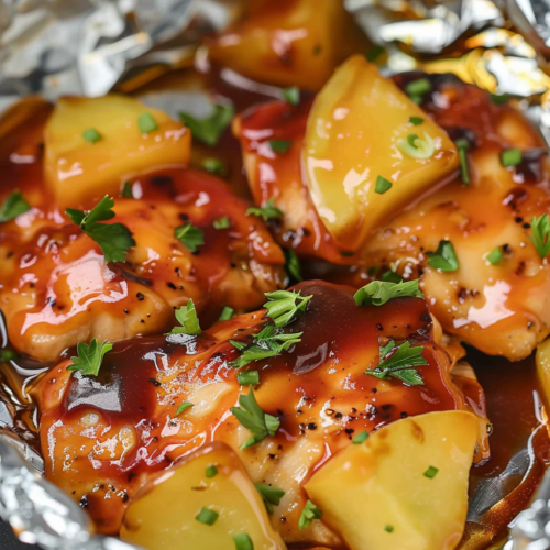 Foil Packet Hawaiian BBQ Chicken Recipe