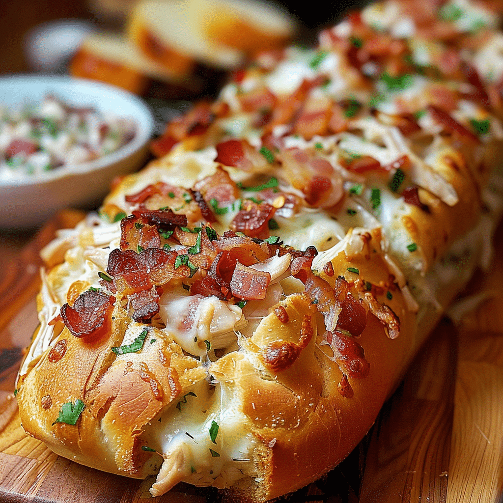 Chicken Bacon Ranch Stuffed Bread