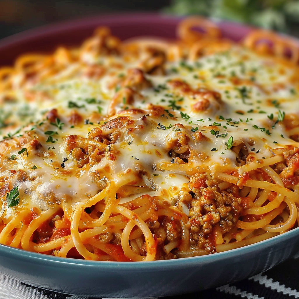 Baked Cream Cheese Spaghetti Casserole