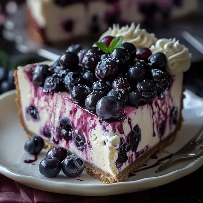 White Chocolate Blueberry Cheesecake