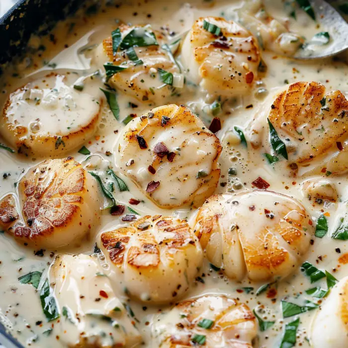 Creamy Tuscan Garlic Scallops 4094