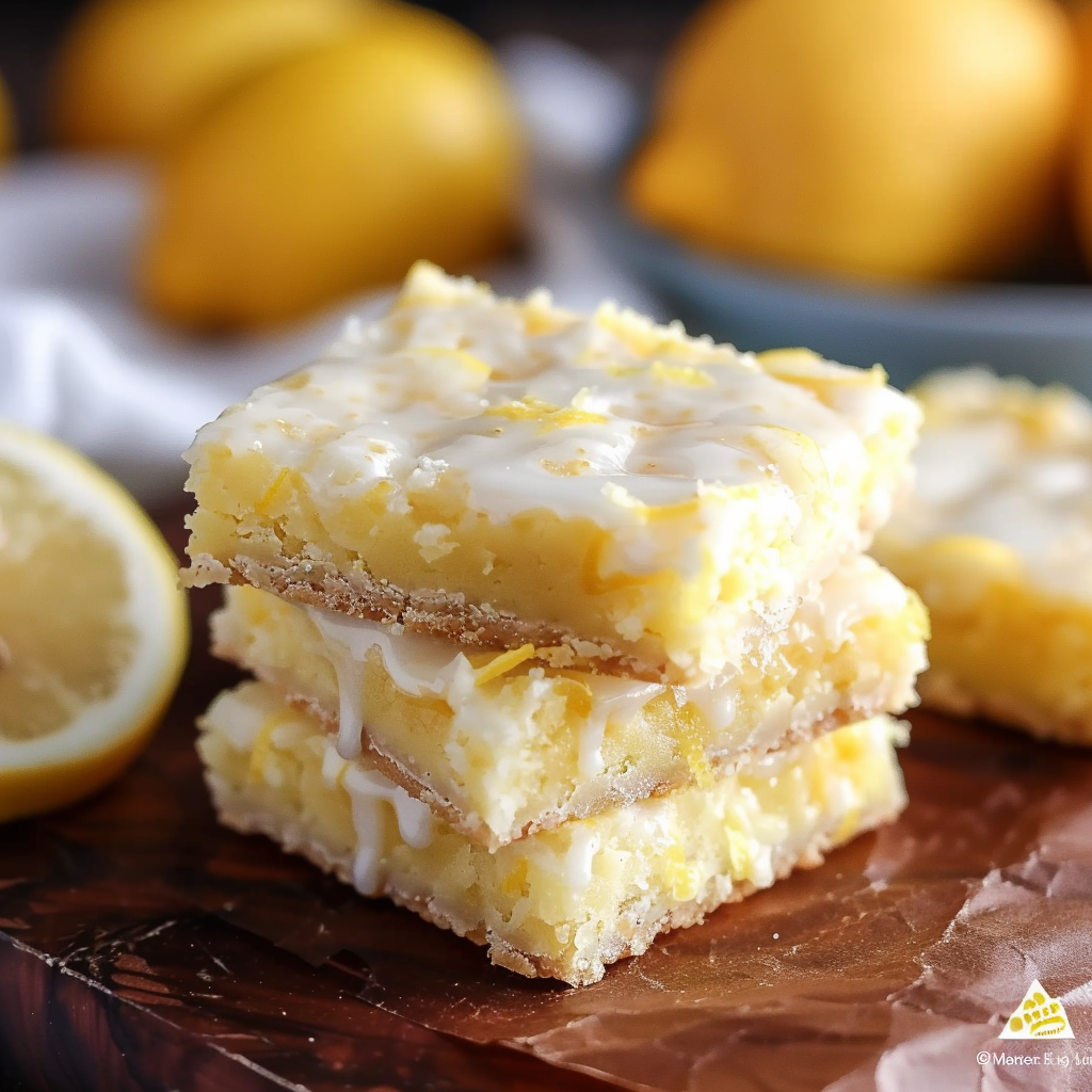 Luscious Lemon Brownies With Tangy Glaze