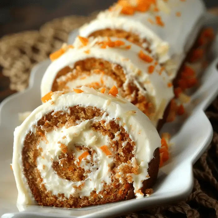 Carrot Cake Roll with Cream Cheese Frosting Filling