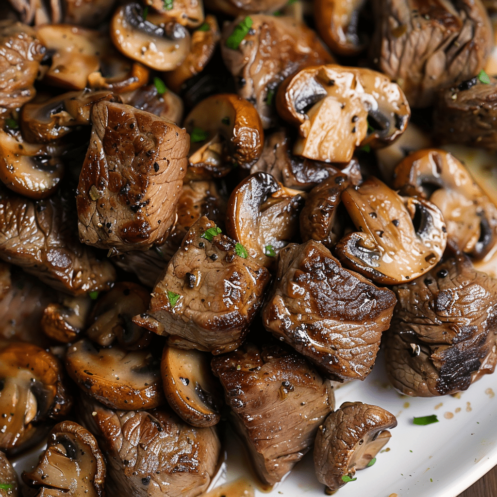 Buttered Steak Bites with Mushrooms