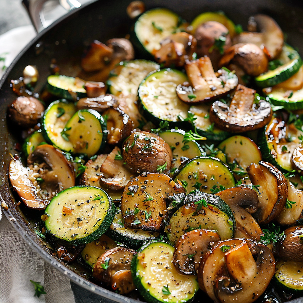 Skillet Zucchini and Mushrooms