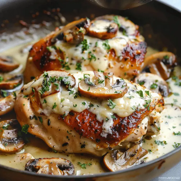 Garlic Butter Mushroom Stuffed Chicken