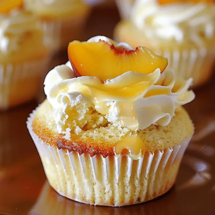 Honey Peach Cream Cheese Cupcakes