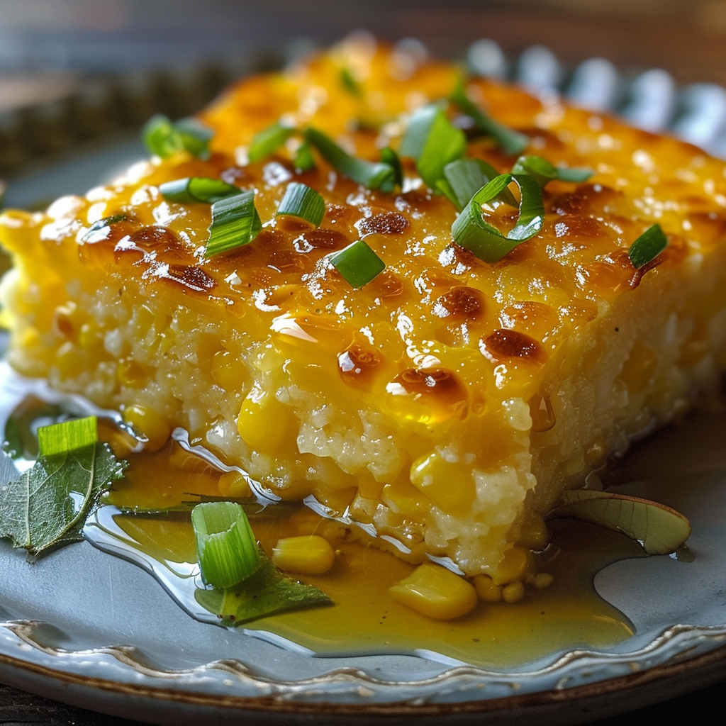 Corn Pudding With Honey Lime Glaze