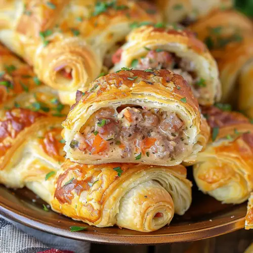 Rotel Sausage & Cream Cheese Crescents