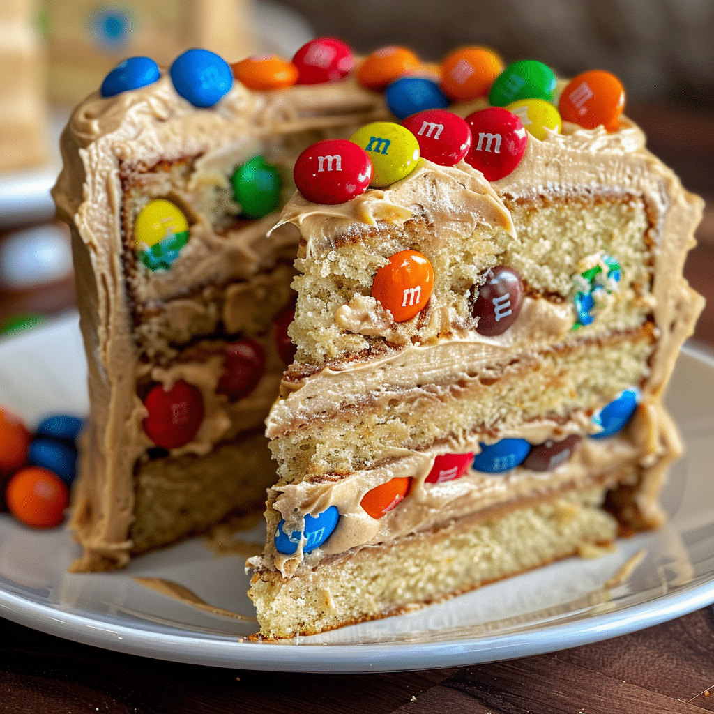 M&m's Peanut Butter Cake With Peanut Butter Frosting