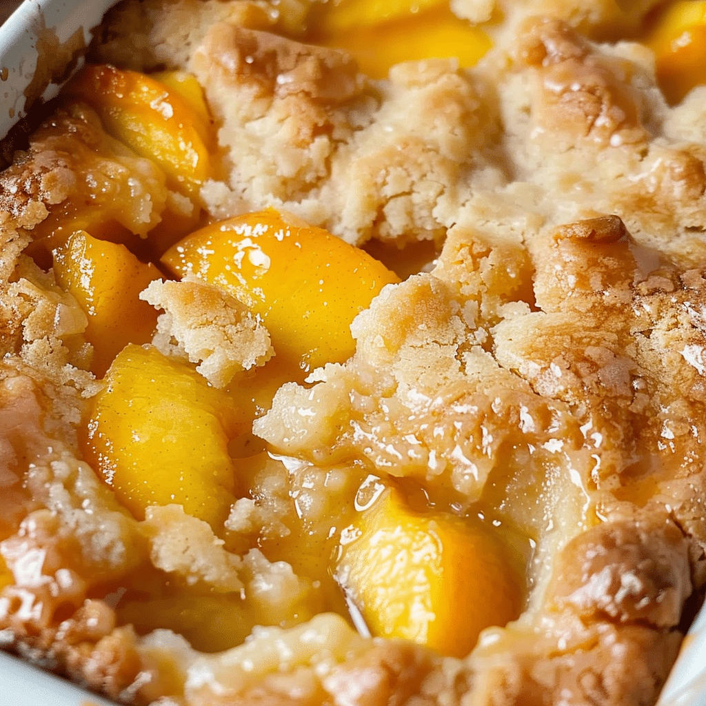Super Easy Peach Cobbler
