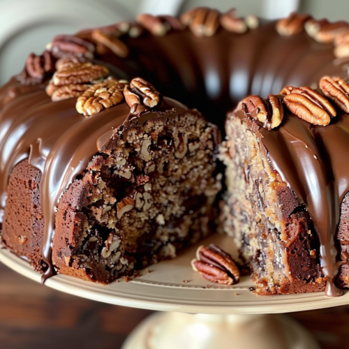 Decadent German Chocolate Pecan Pound Cake Delight