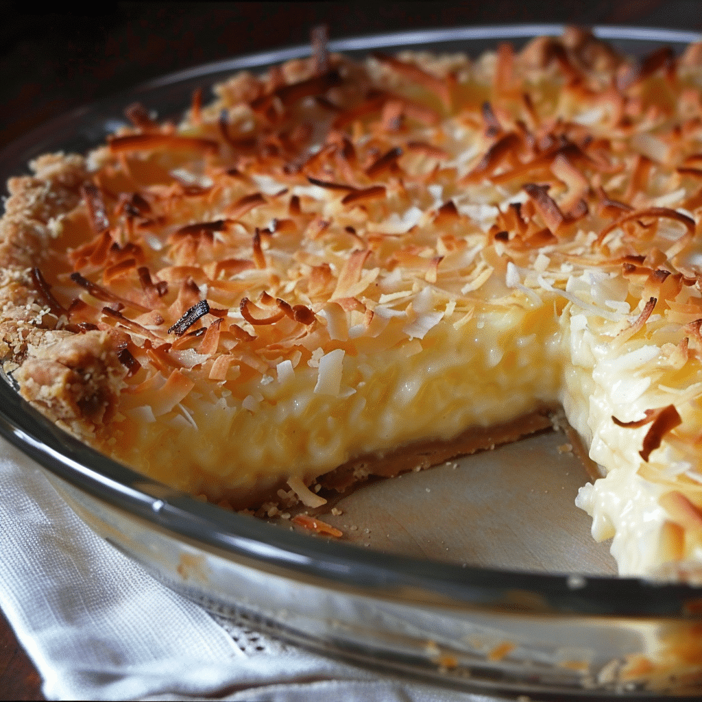 Coconut custard pie