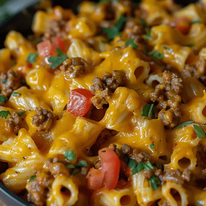 Cheesy Beef Taco Pasta