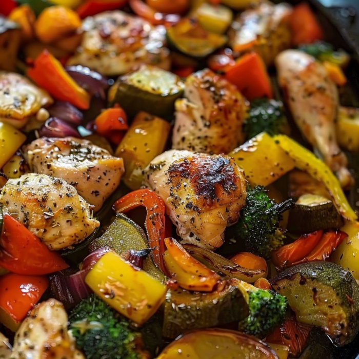 15 MINUTE HEALTHY ROASTED CHICKEN AND VEGGIES