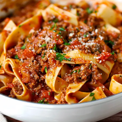 Homemade Bolognese Sauce (Pappardelle)