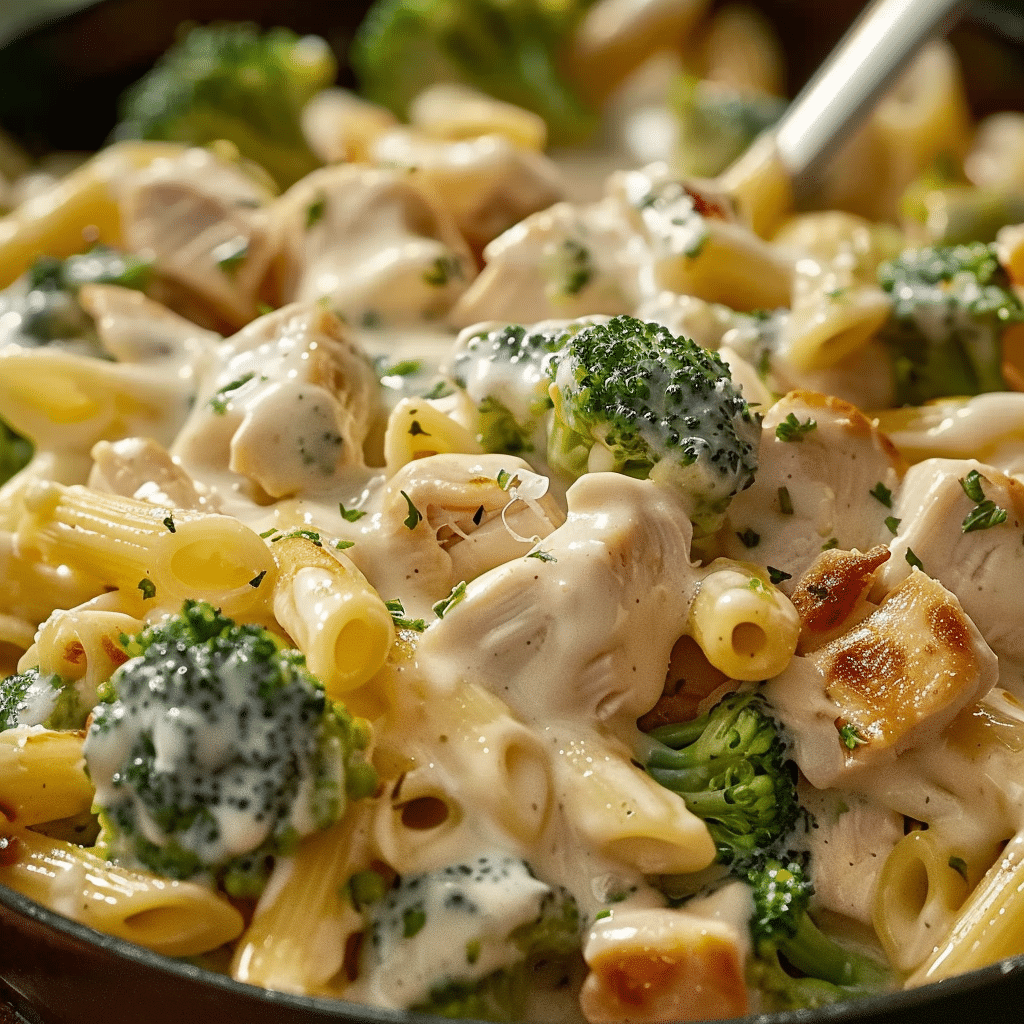 Chicken and Broccoli Baked Alfredo