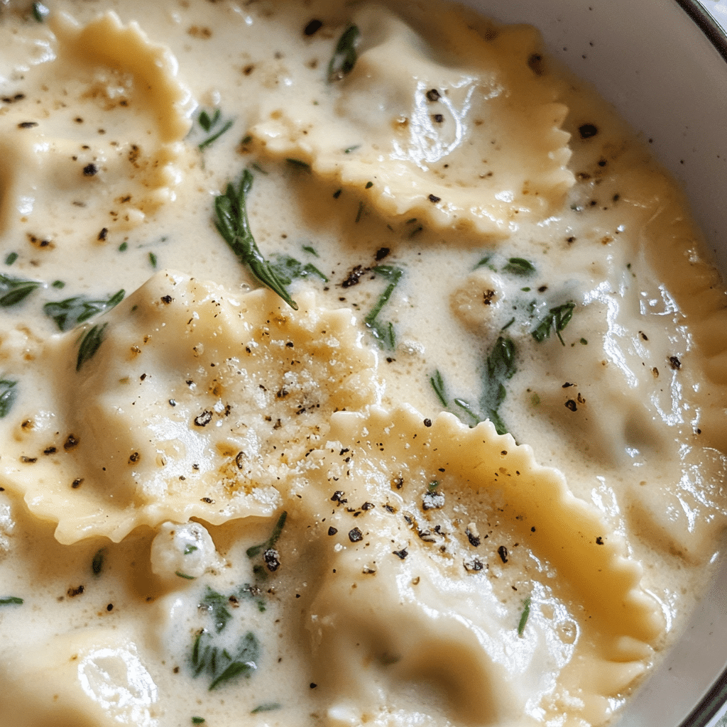 Creamy Tuscan Garlic Ravioli