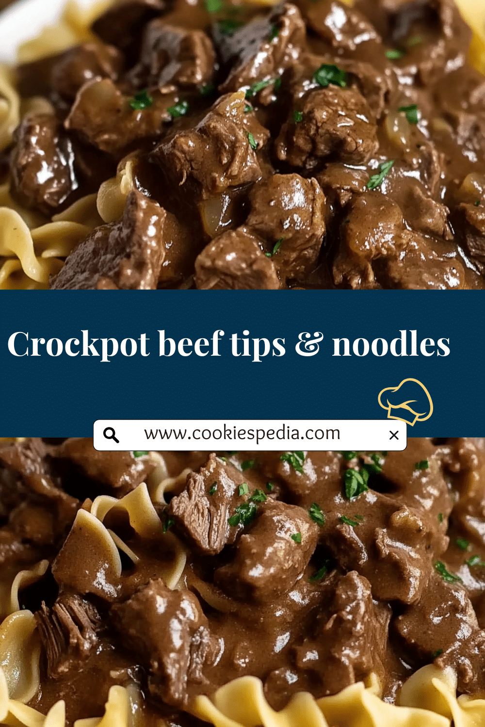 Crockpot beef tips & noodles