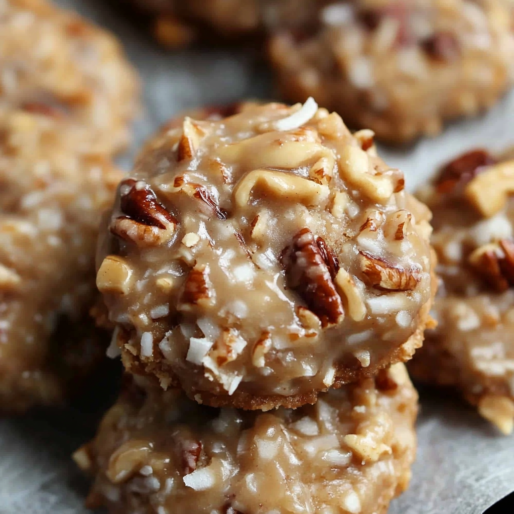 No Bake Pecan Coconut Praline Cookies