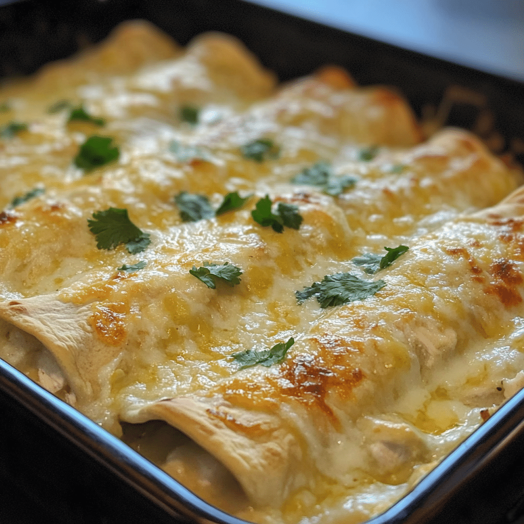 White Chicken Enchiladas with Green Chilies