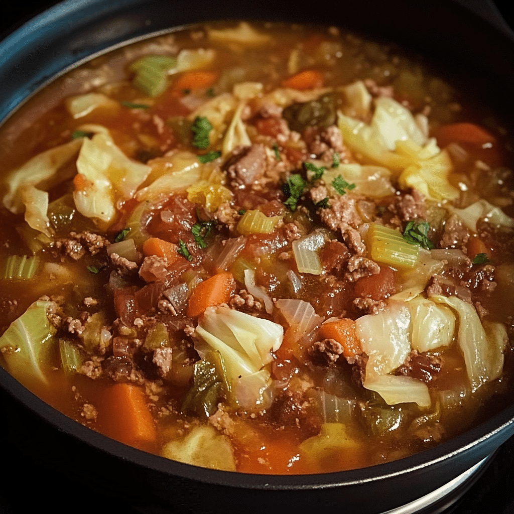 Cabbage soup with hamburger